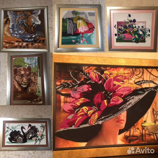 Картины вышиты в ручную