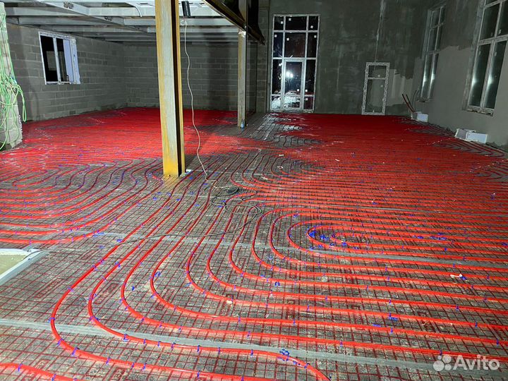 Монтаж теплого пола, теплый пол, монтаж коллектора