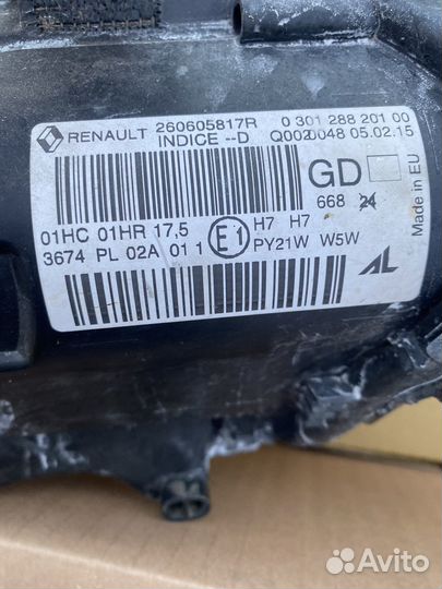 Фары Renault megane 3 2015г