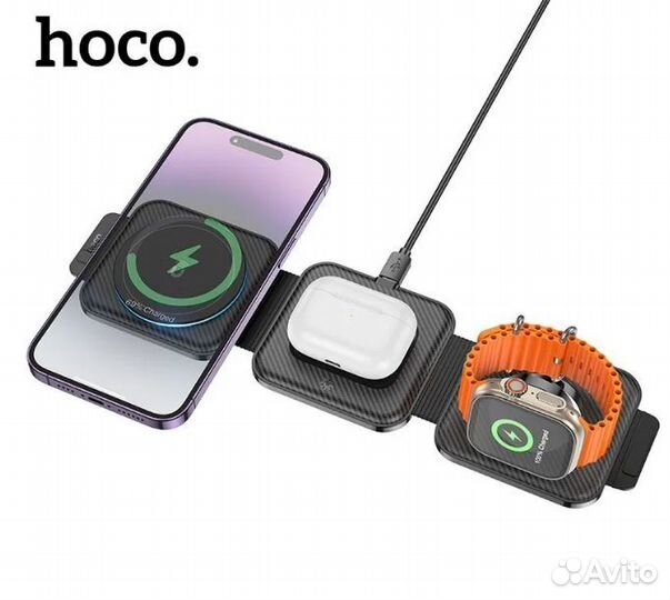 Беспроводная зарядка 3в1 15Вт Hoco CQ4