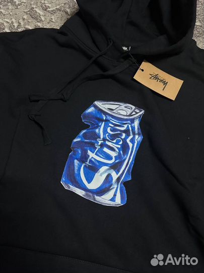 Кофта Stussy Can Black Hoodie оригинал