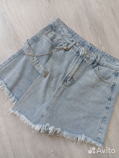 Джинсовая юбка-шорты