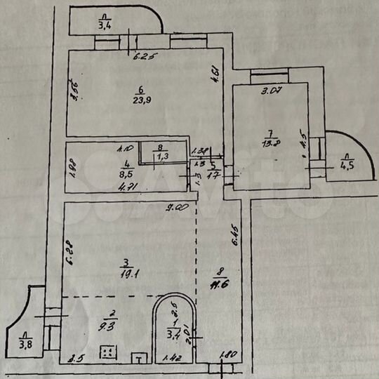 3-к. квартира, 102 м², 4/10 эт.