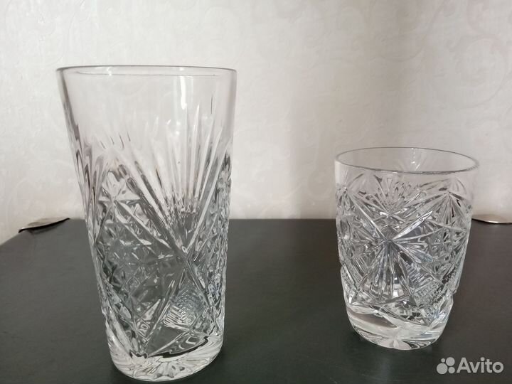 Хрустальные фужеры,стопки,стаканы,по5шт