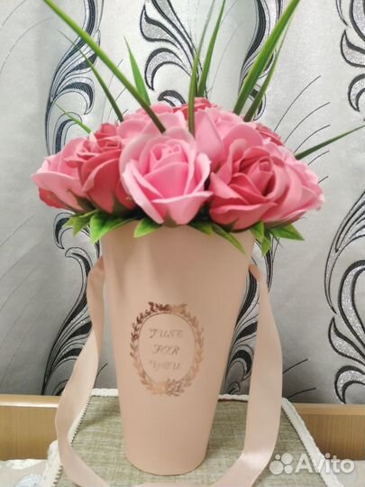 Букет цветов из мыла и мыльных роз ручной работы