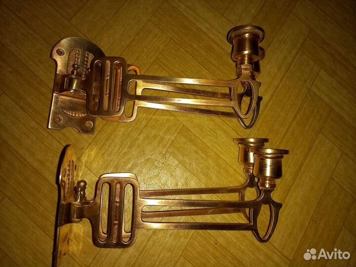 Антикварные канделябры подсвечники для пианино бро