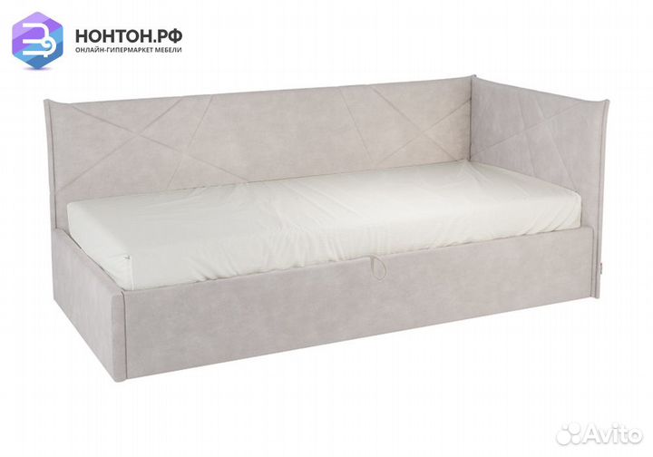 Кровать Квест 0.9 светло-серая