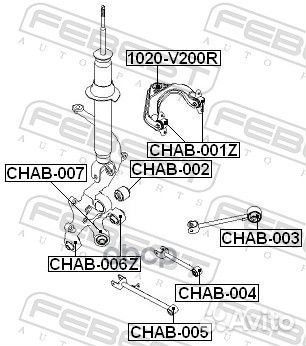 Сайлентблок задней поперечной тяги chab-005 Febest