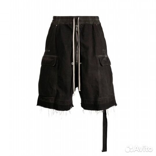 Rick Owens Drkshdw Raw-Cut Denim Cargo Shorts