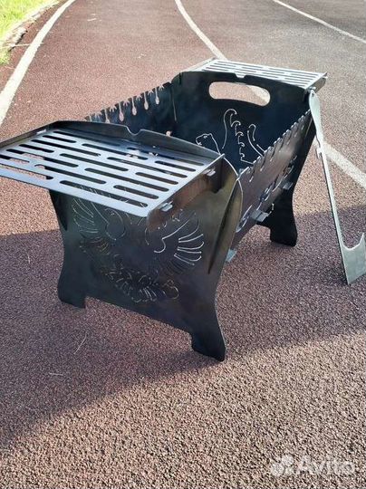 Мангал 16RUS Высокогорск +кочерга+чехол+2полки