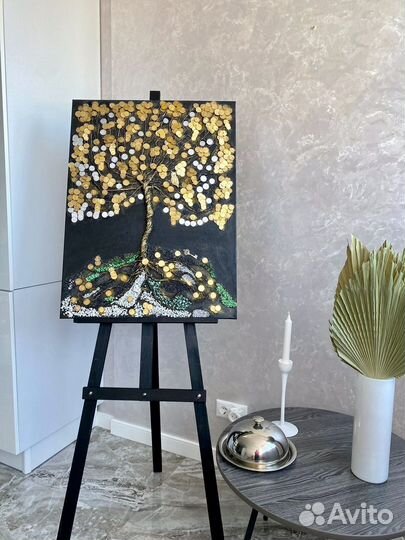 Картина Денежное дерево холст ручная работа