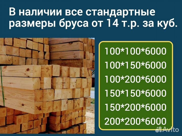 Брус все стандартные размеры