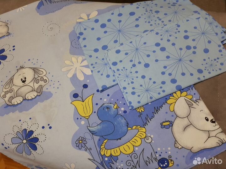 Подушка + комплект постельного белья в кроватку