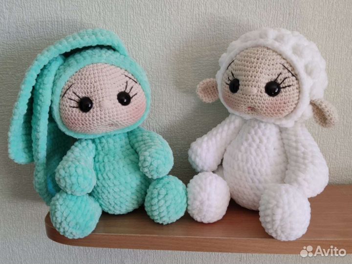 Вязаные игрушки из плюша