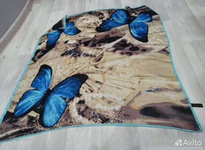 Платок 105см roberto cavalli шелк бабочки италия