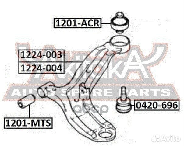 Сайлентблок переднего рычага задний 1201-ACR asva