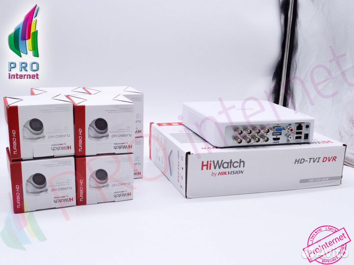 Камеры купольные HiWatch 5Mpx и видеорегистратор