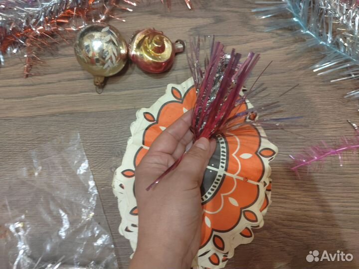 Елочные игрушки СССР, дождик, мишура