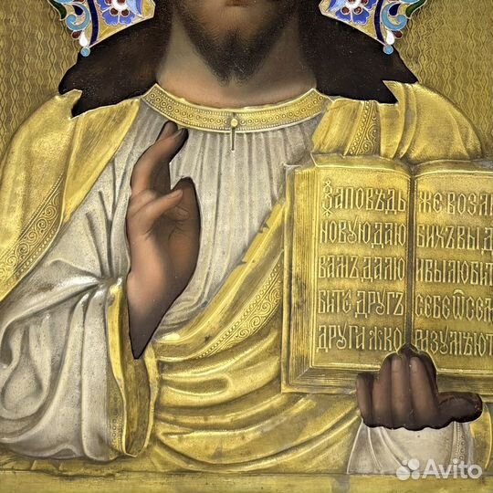 Икона 19 век «Господь Вседержитель» 31.5х27 см