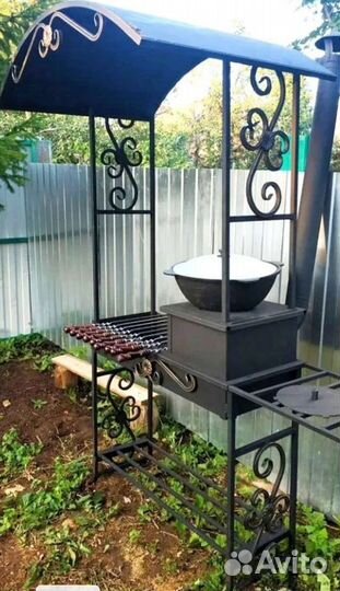 Мангал с навесом/ с крышей, печь под казан