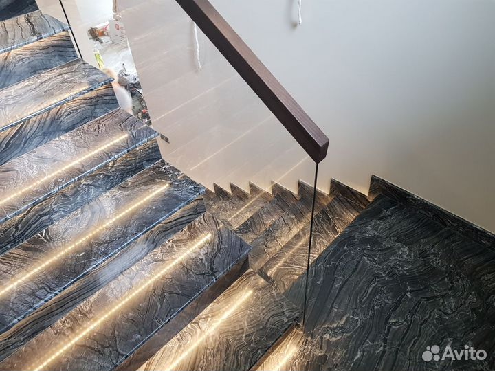 Стеклянные перила для офиса