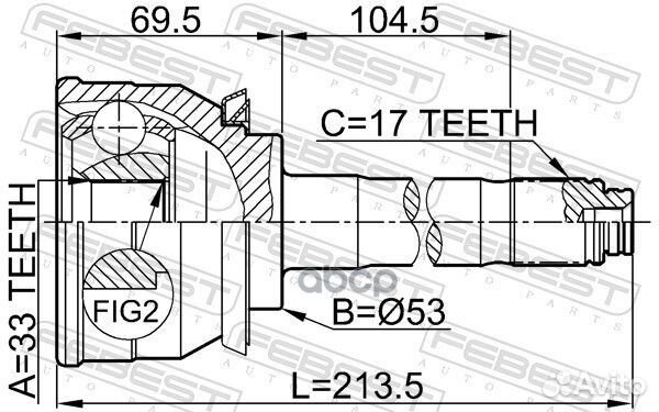 ШРУС наружный 33x53x17 (isuzu vehicross VX 1999