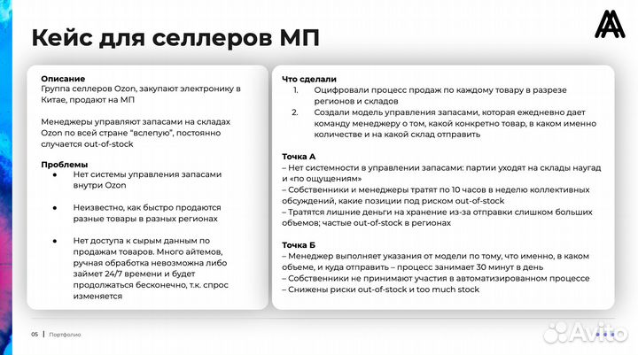 Аналитика данных для бизнеса & селлеров Ozon