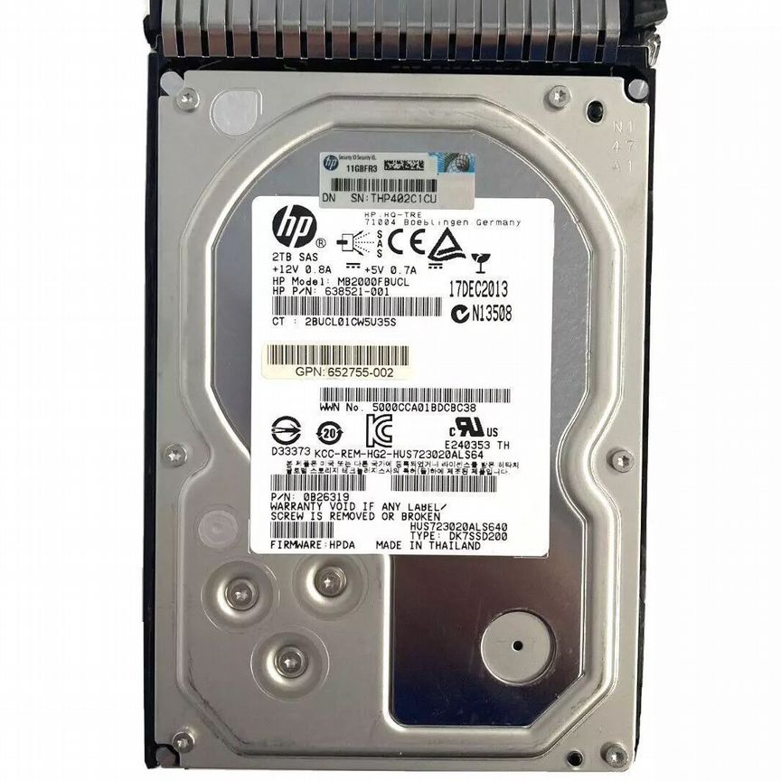 [0B26319] Жесткий Диск Hp 2tb Sas 3,5" Hdd 0b26319