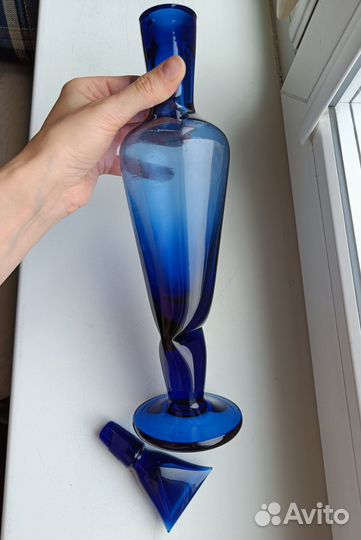 Графин и бокал синее стекло дхз СССР
