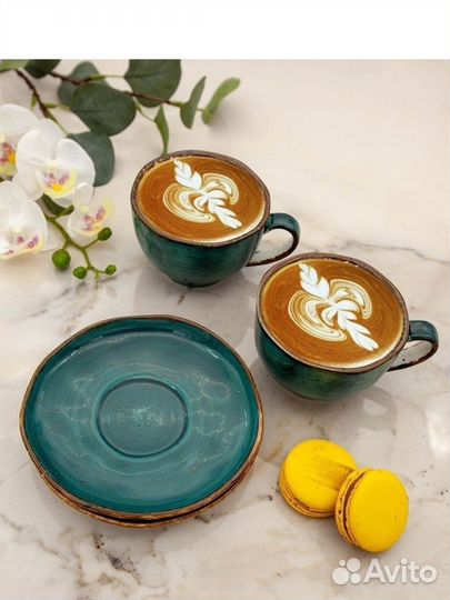 Чайная пара, чайный набор 4 предмета керамика