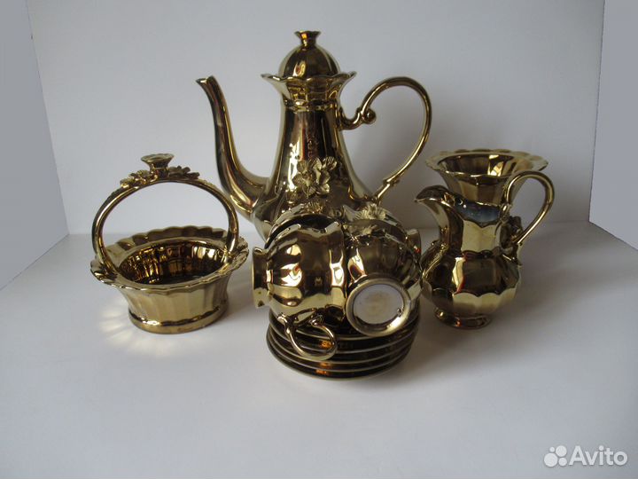 Кофейный сервиз Золотая роза фарфор ссср12 предмет
