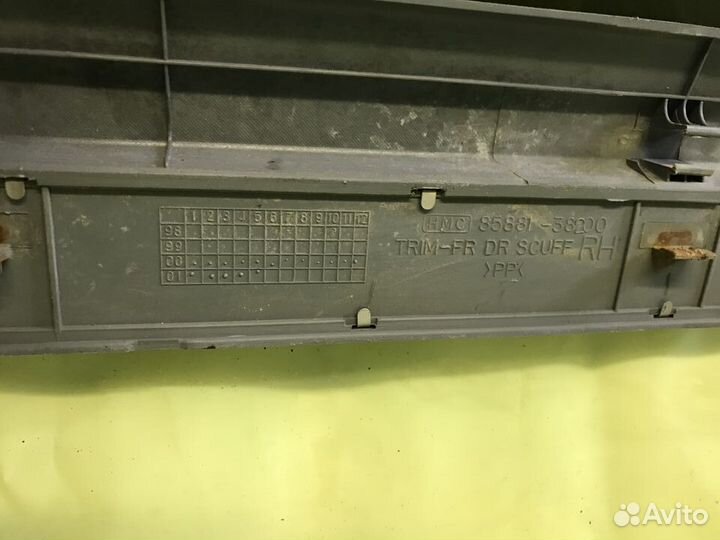 Киа Оптима 1 накладки порогов внутренние