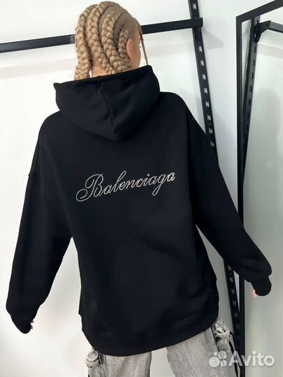 Balenciaga худи женская со стразами (топ 2024)