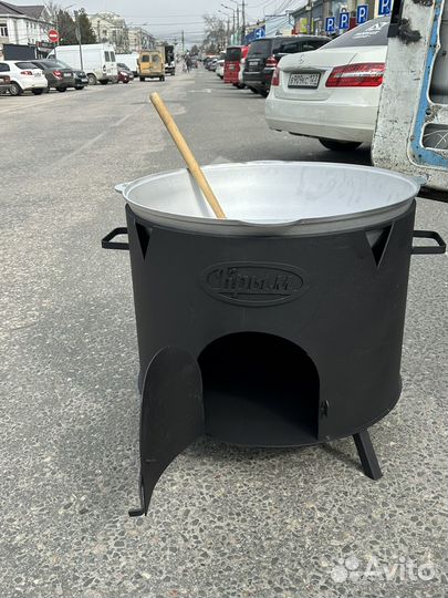 Очаг для казана с трубой и дверцей 60 л 80 л 110