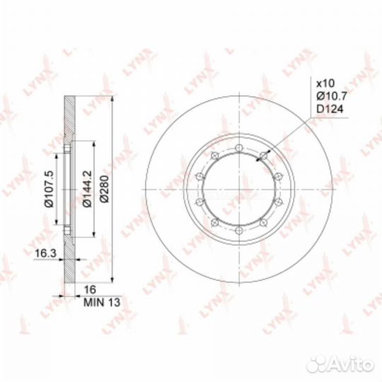 Lynxauto BN-1023 Диск тормозной зад