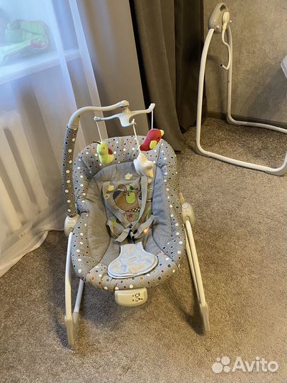 Детские электронные качели - шезлонг 2 в 1 Flappy