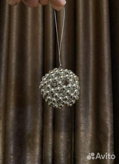 Елочные шарики из бусин 6см, ручная работа