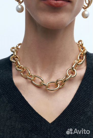 Золотая цепь колье Zara (в наличии)