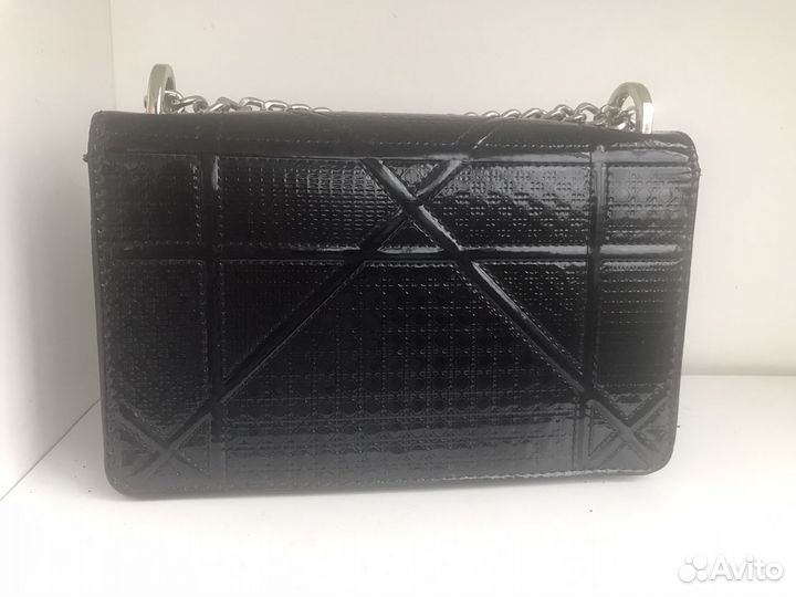Черная сумка клатч Christian Dior лакированная