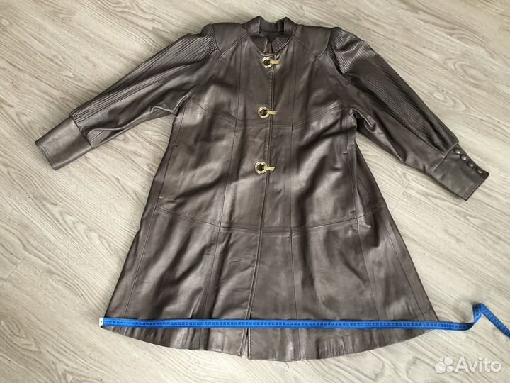 Кожаное пальто 48 размер