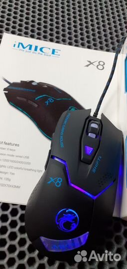 Игровая мышь Emice X8 Подсветка 6D Сенсор 3200dpi