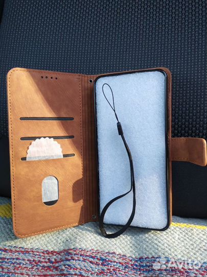 Кожаный чехол - книжка для Redmi Note 13 / 4G
