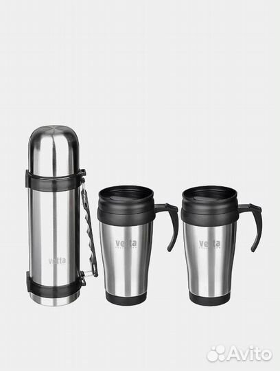 Походный набор термос 1л + 2 термокружки, в сумке