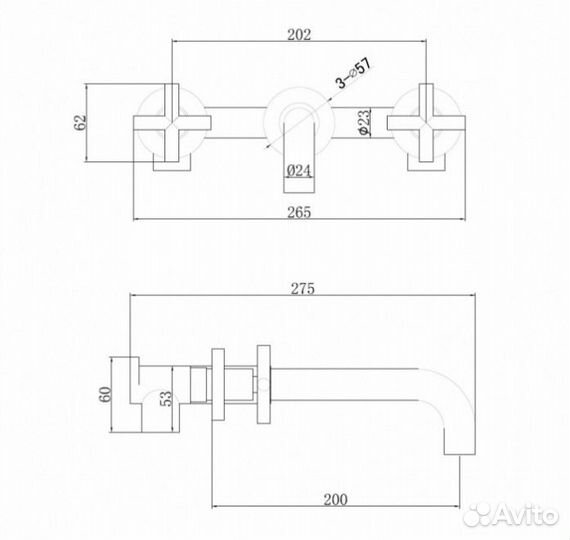 Смеситель для раковины Abber Weiss Kreis AF81121B