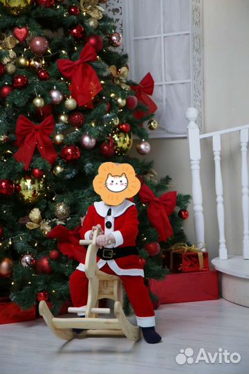 Новогодний костюм санты для мальчика 80