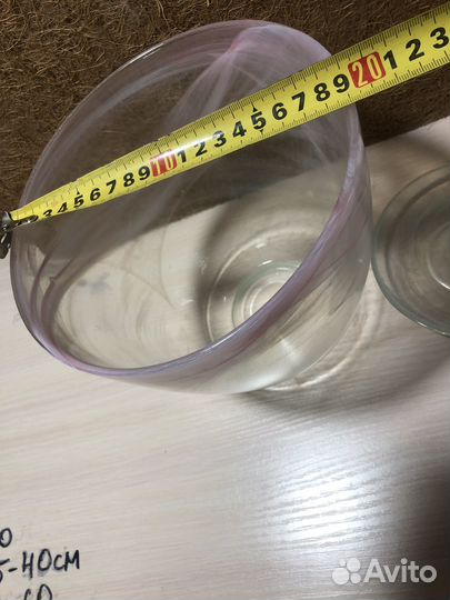 Горшок для цветов стекло с поддоном б/у