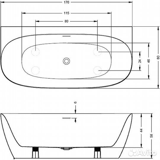 Акриловая ванна Riho Omega B2W 170x80 B094001005