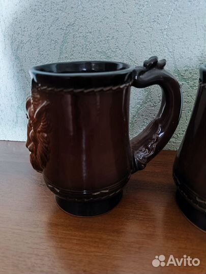 Керамические пивные бокалы. Высота 15 см