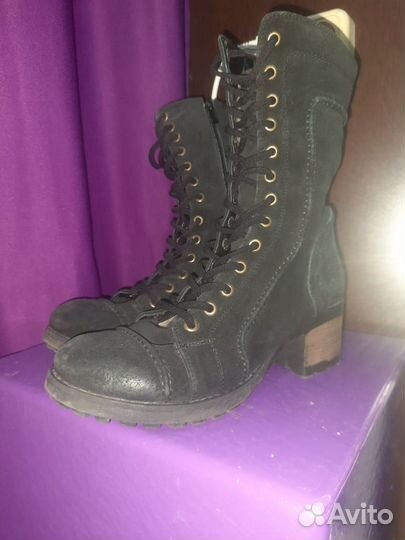 Ботинки зимние натуральная кожа (замша) р.37-38