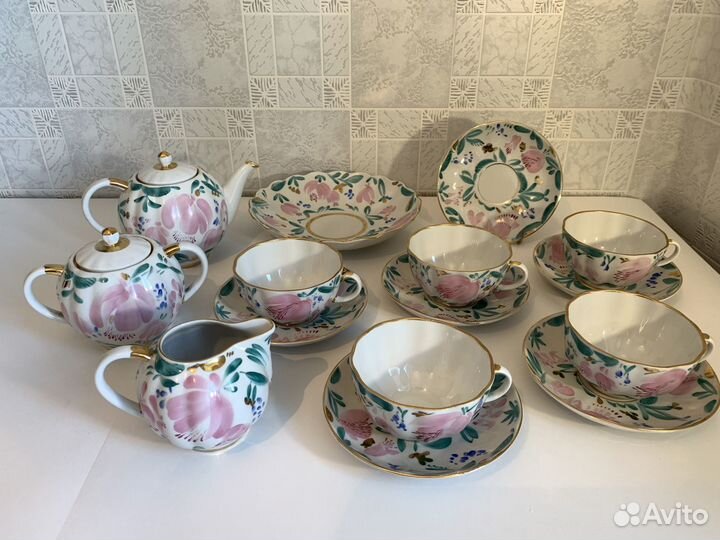 Чайный фарфоровый сервиз Тюльпан лфз